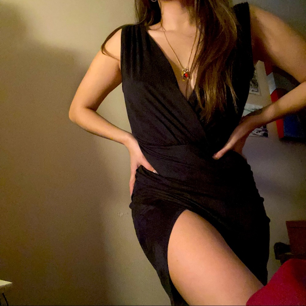 NWOT Dark Grey Suede Dress